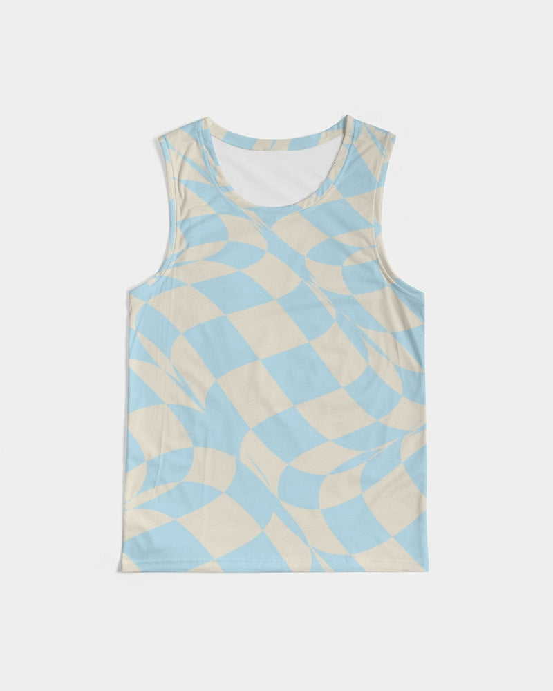 Blue & Vanilla Ripple Check Men's Sports Tank