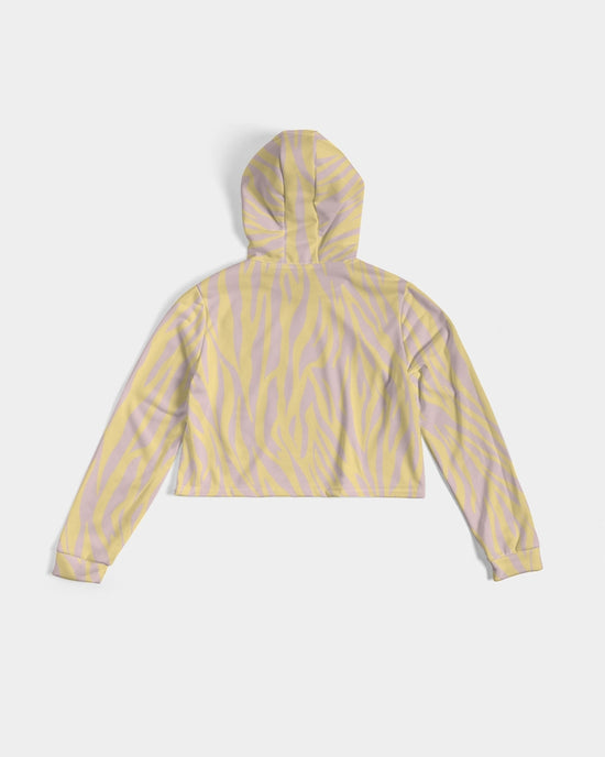 Dust Storm Zebra Women's Cropped Hoodie