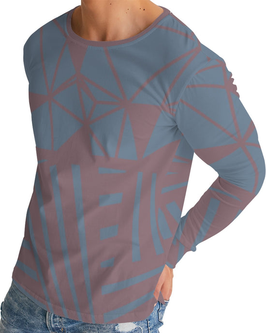 Misty Grape Geometric Men's Long Sleeve Tee