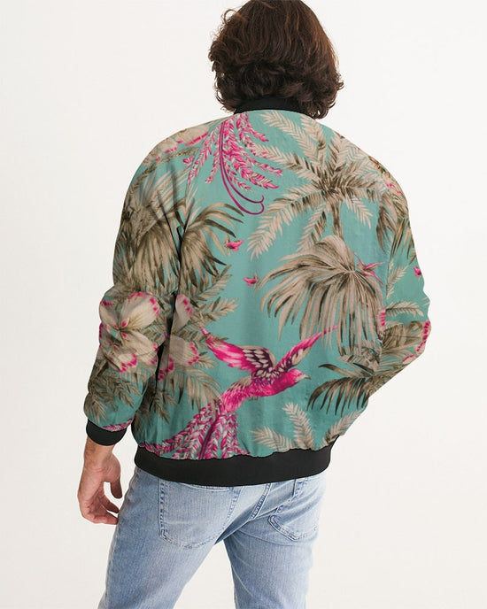 Vintage Bird & Tropical Palm Men's Bomber Jacket