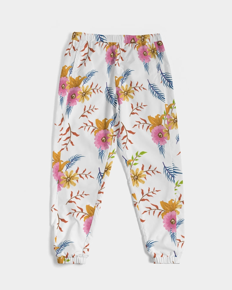 White Summer Floral Lightweight Men's Track Pants