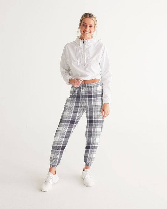 Black & White Tartan Check Lightweight Women's Track Pants