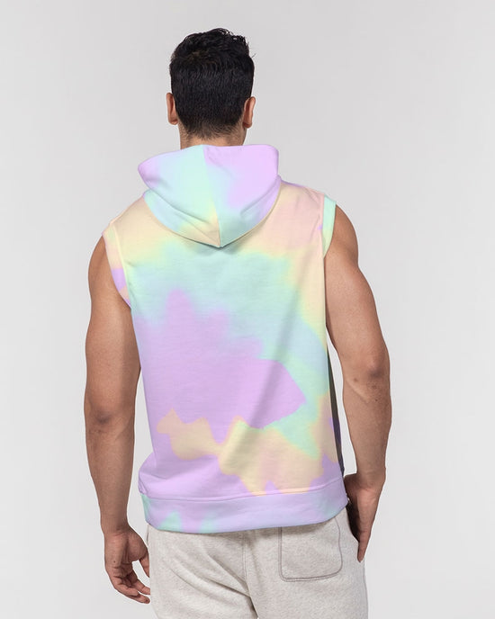 Lilac Mint Tie Dye Men's Premium Heavyweight Sleeveless Hoodie