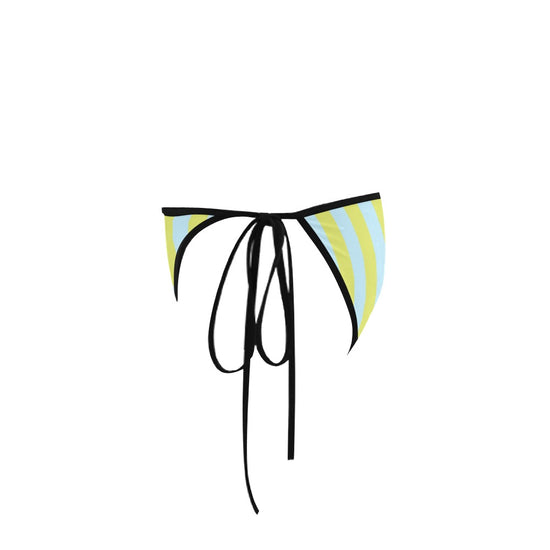Blue Lime Stripes Bikini Bottom