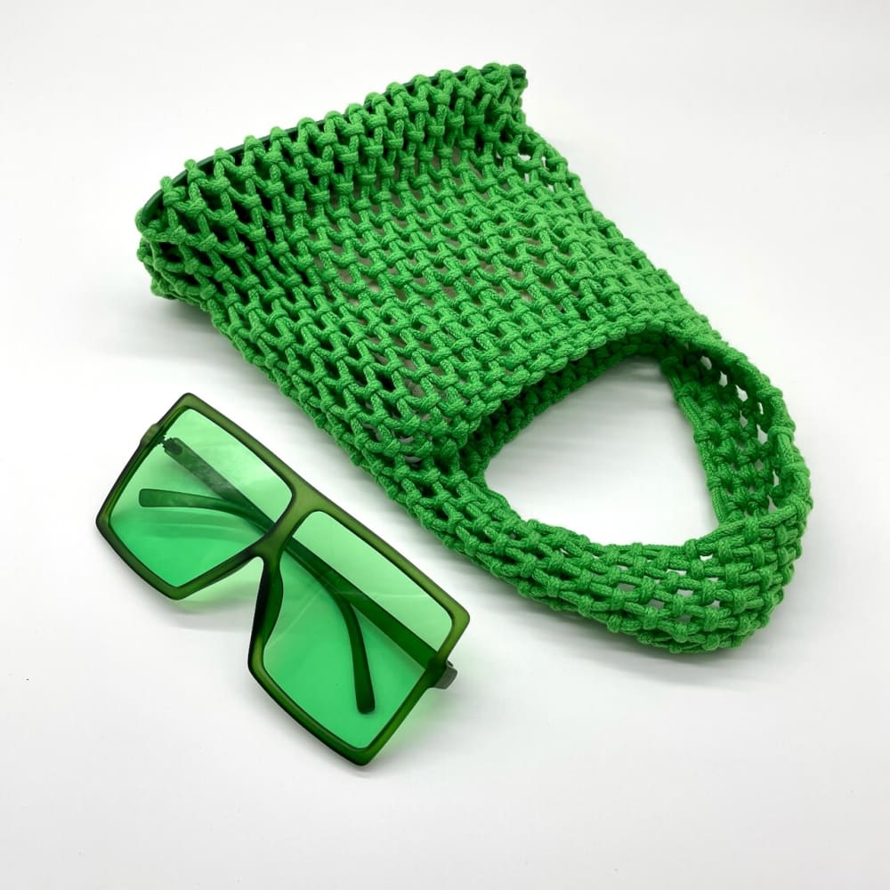 Summer Crochet Tote Bag in Green