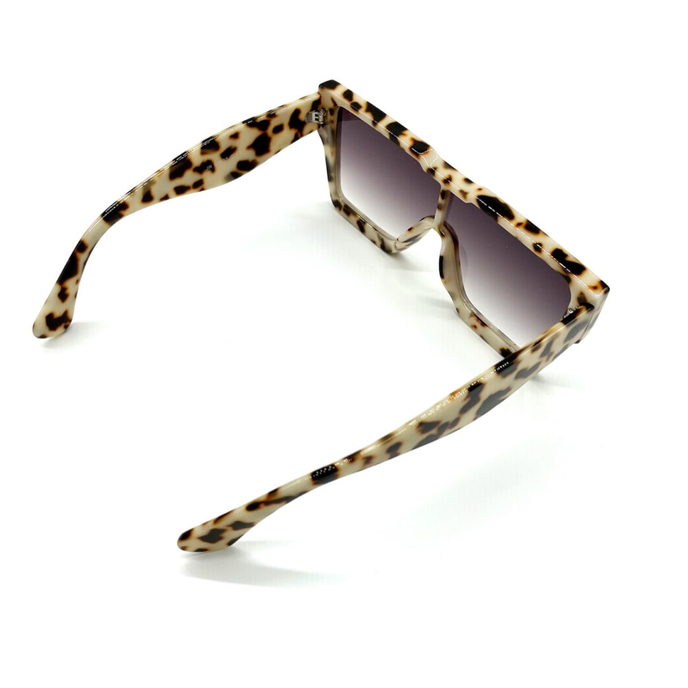 Cleo Large Square Frame Sunglasses in Tortoiseshell Print