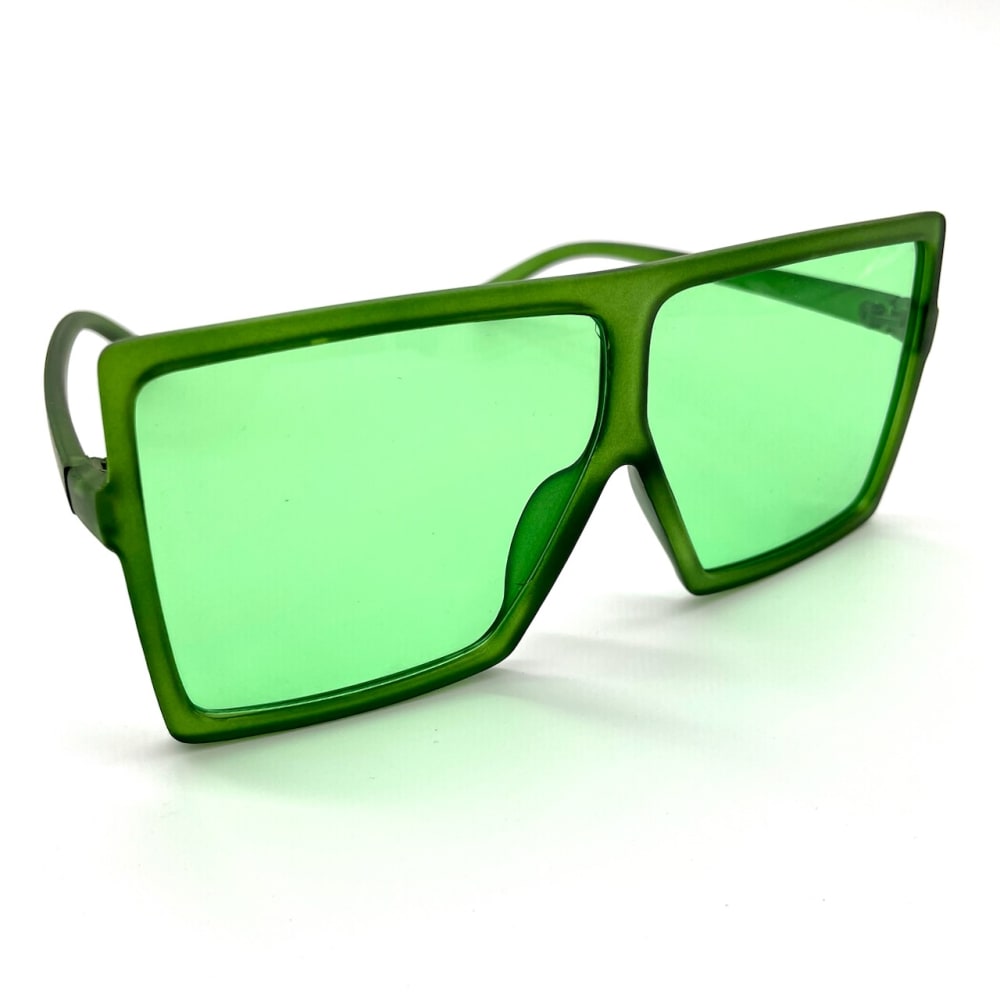 Stella Oversized Fashion Square Sunglasses in Green