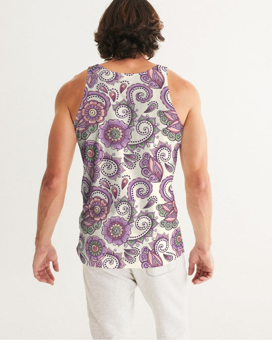 Purple Cream Paisley Men's Tank