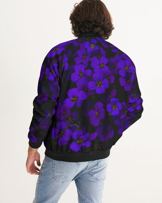Midnight Purple Flower Men's Bomber Jacket
