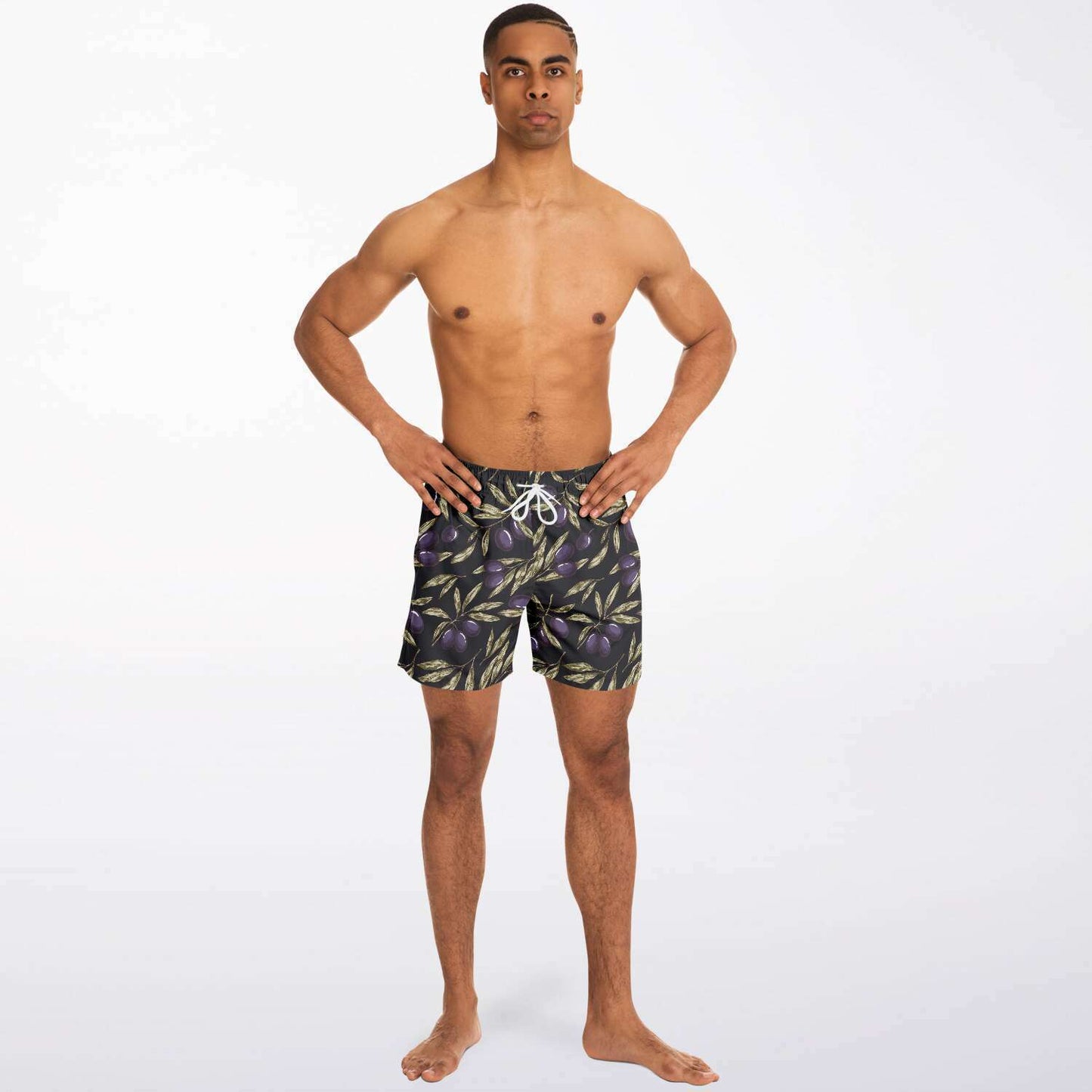 Olive Tree Charcoal Swim Shorts