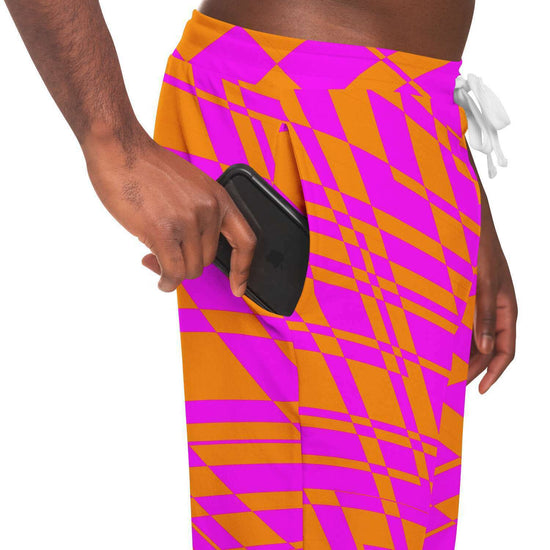Fuchsia & Orange Warp Unisex Fleece Joggers
