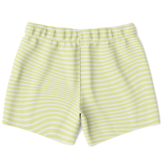 Lime Wave Stripes Swim Shorts