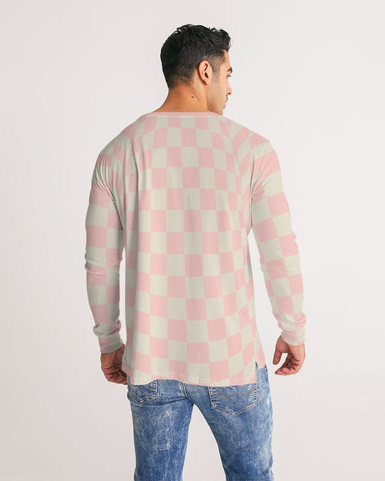 Pink Vanilla Check Men's Long Sleeve Tee