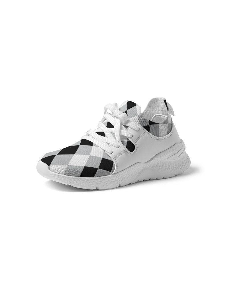 Harlequin Check Concrete Black White Men s Sneakers