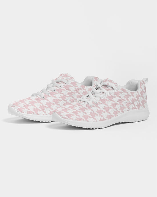 Pale Pink Large Houndstooth Women's Athletic Shoe