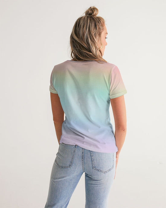 Soft Rainbow V-Neck T Shirt