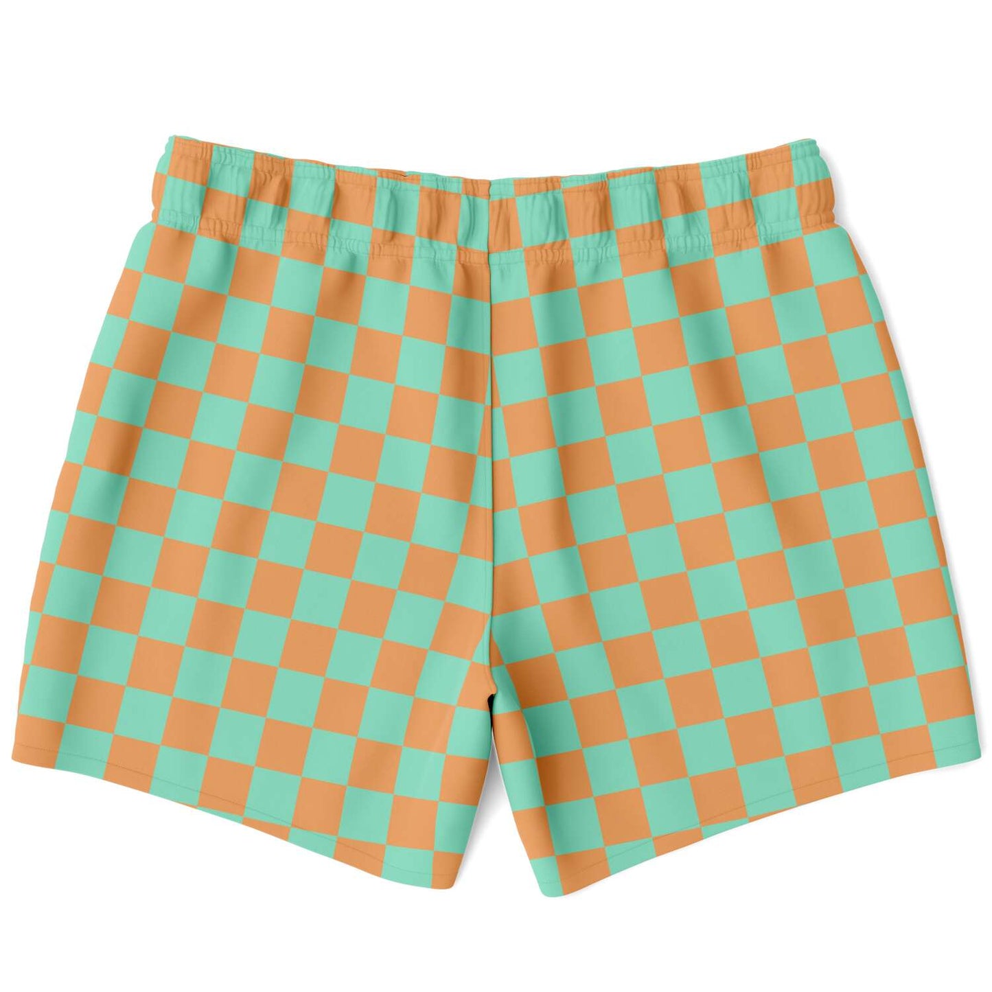 Green & Orange Check Swim Shorts