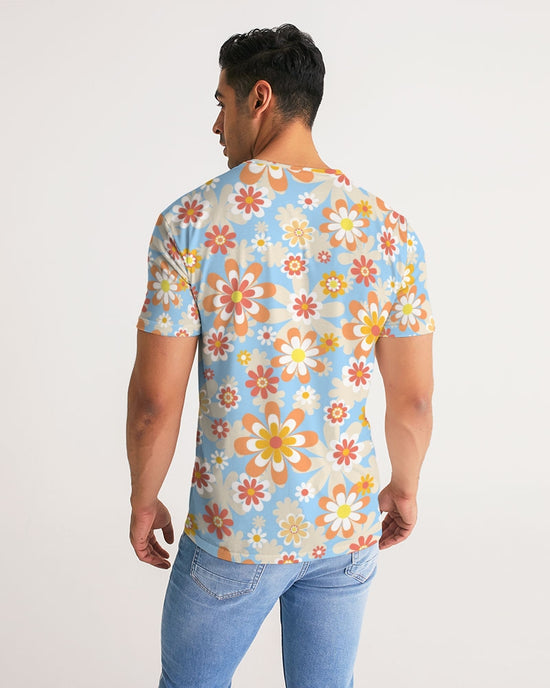 Blue Blooming Mod Floral Men's Tee