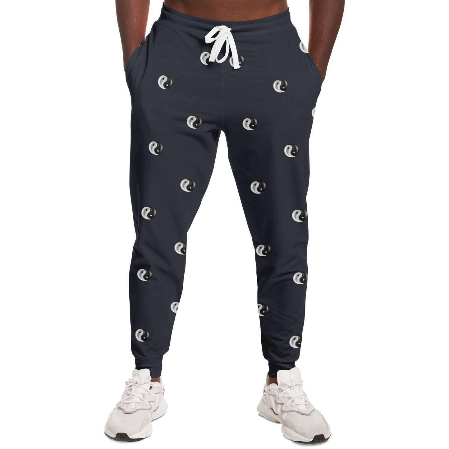 Yin Yang 3D Unisex Fleece Joggers in Charcoal