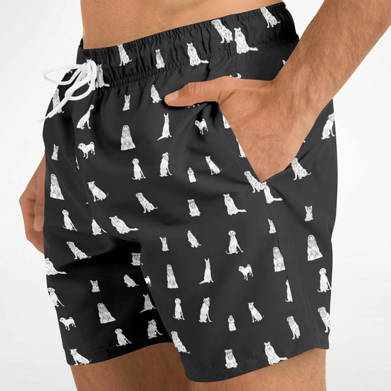 Dog Kennel Swim Shorts in Charcoal