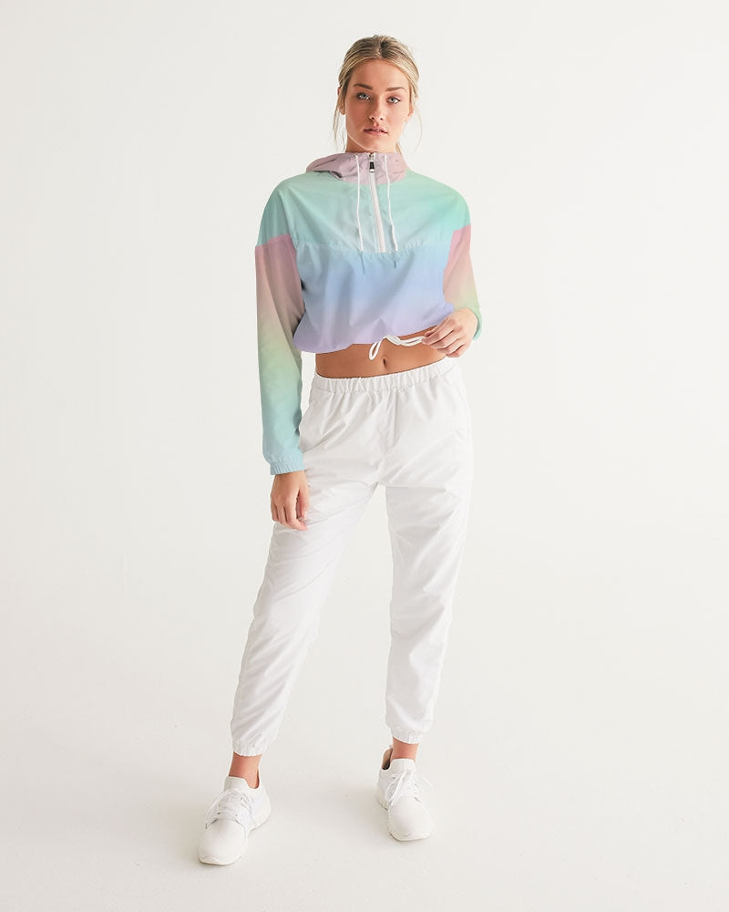 Soft Rainbow Cropped Windbreaker Jacket