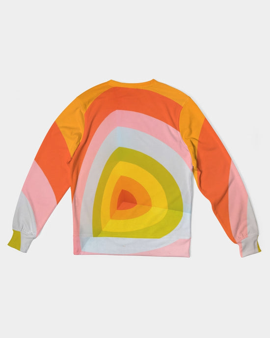 Orange Vortex Men's French Terry Pullover Sweatshirt