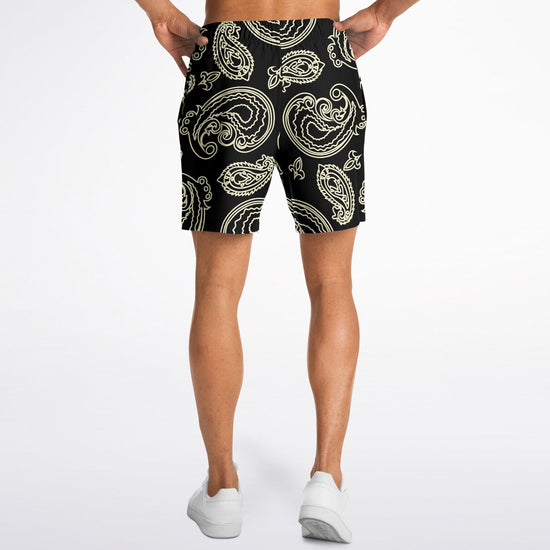 Black & Bone Paisley Men's Fleece Shorts