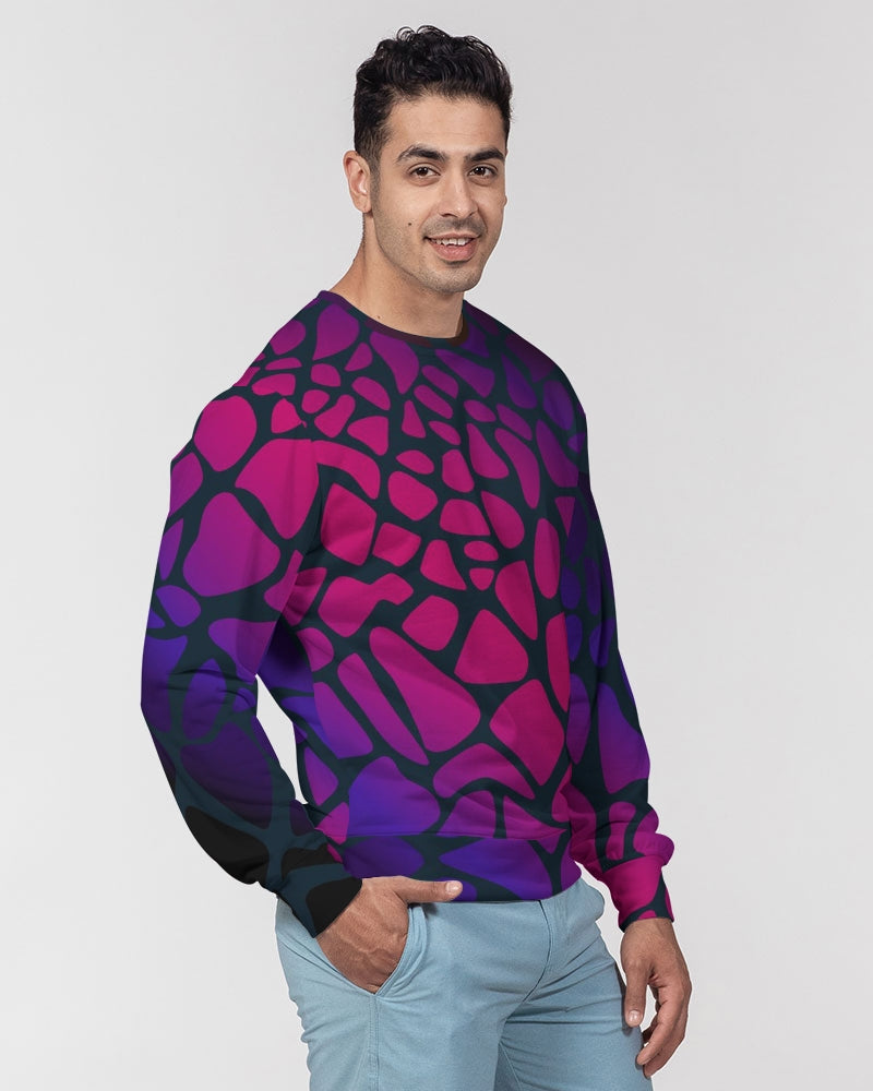 Raspberry Giraffe Men's French Terry Pullover Sweatshirt