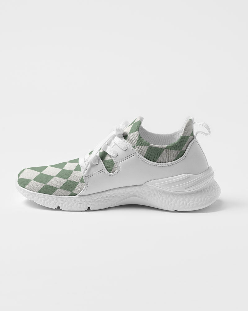 Sage Diamond Check Men's Fly-Knit Sneaker