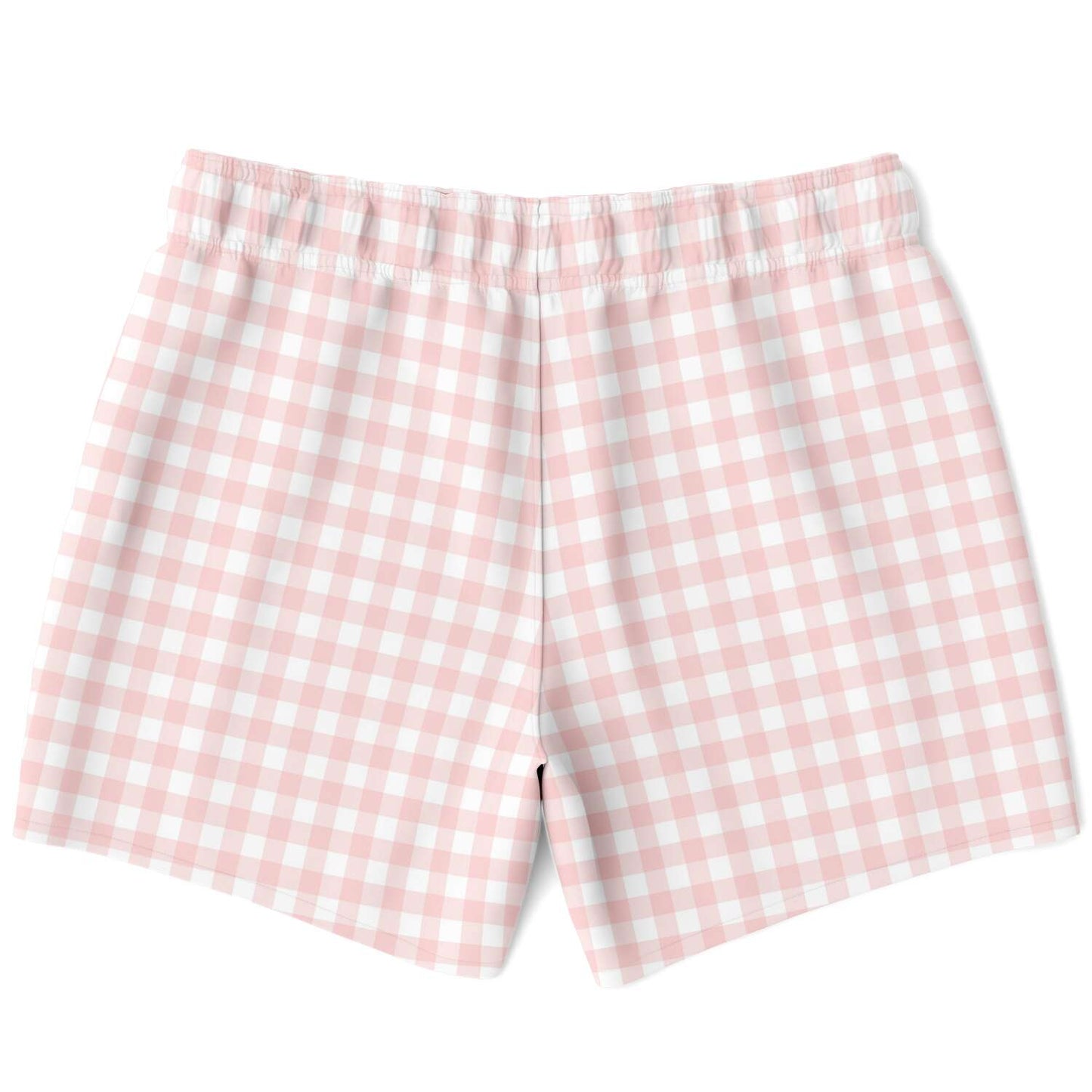 Pale Pink Gingham Check Swim Shorts