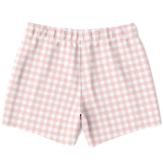 Pale Pink Gingham Check Swim Shorts