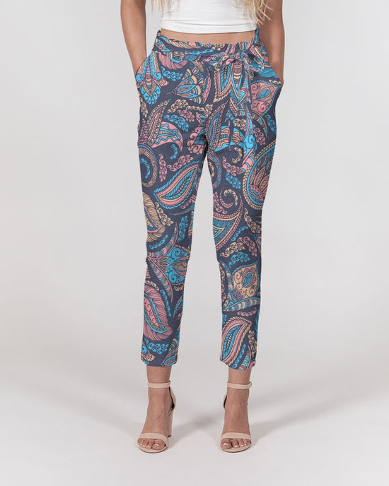 Perfect Paisley Women's Belted Tapered Pants