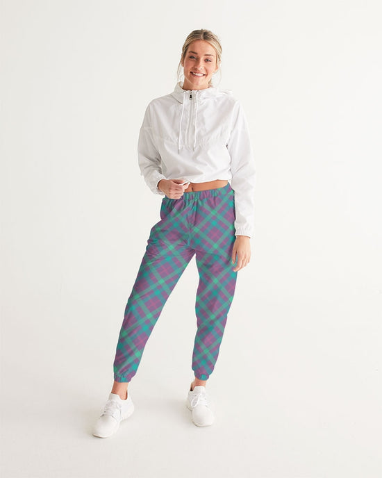 Purple & Green Tartan Lightweight Women's Track Pants