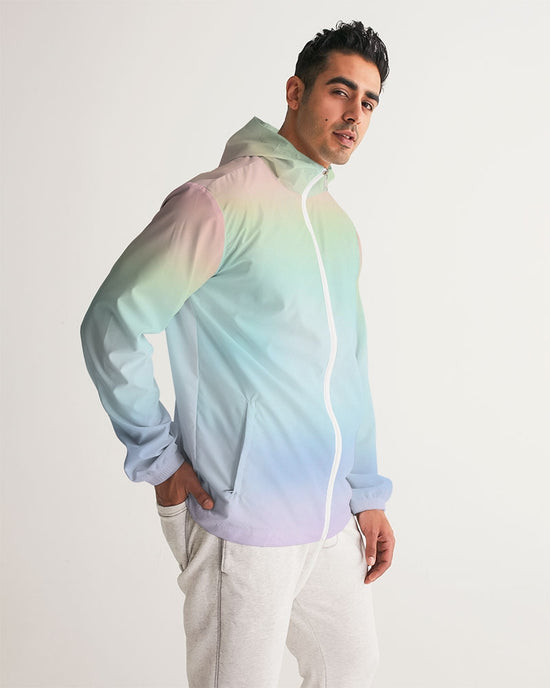 Soft Rainbow Hooded Windbreaker