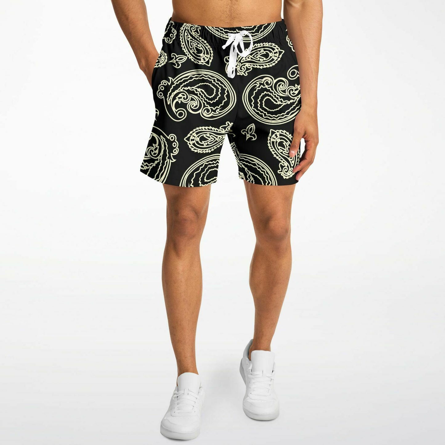 Black & Bone Paisley Men's Fleece Shorts