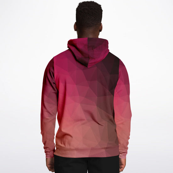 Red Poly Geometric Unisex Fleece Hoodie