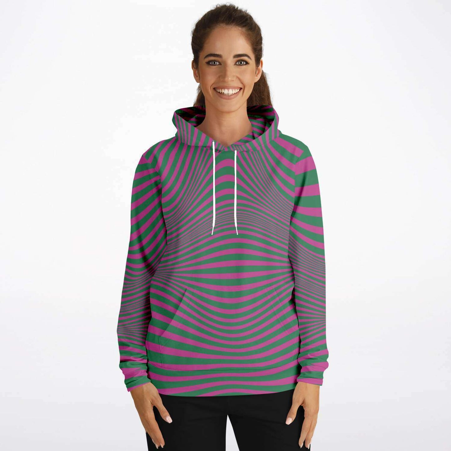 Fuchsia & Green Optical Unisex Hoodie