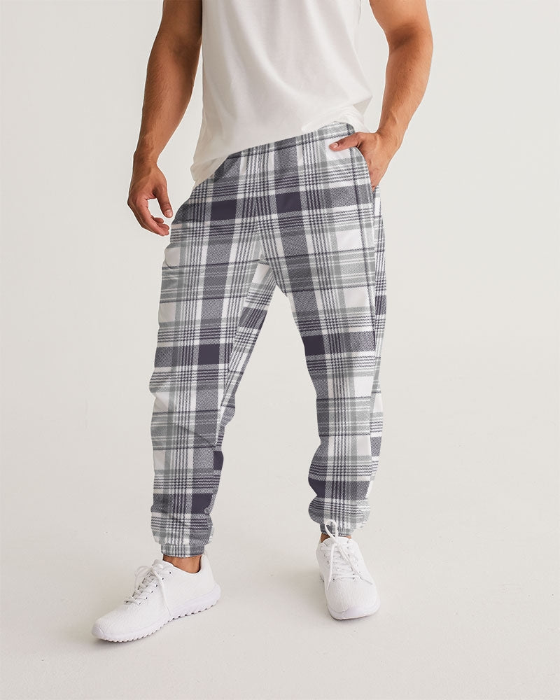 Black & White Tartan Check Lightweight Men's Track Pants