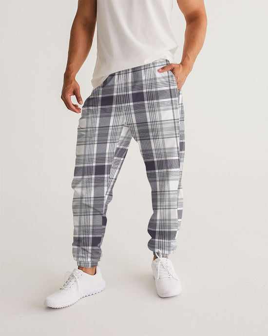 Black & White Tartan Check Lightweight Men's Track Pants