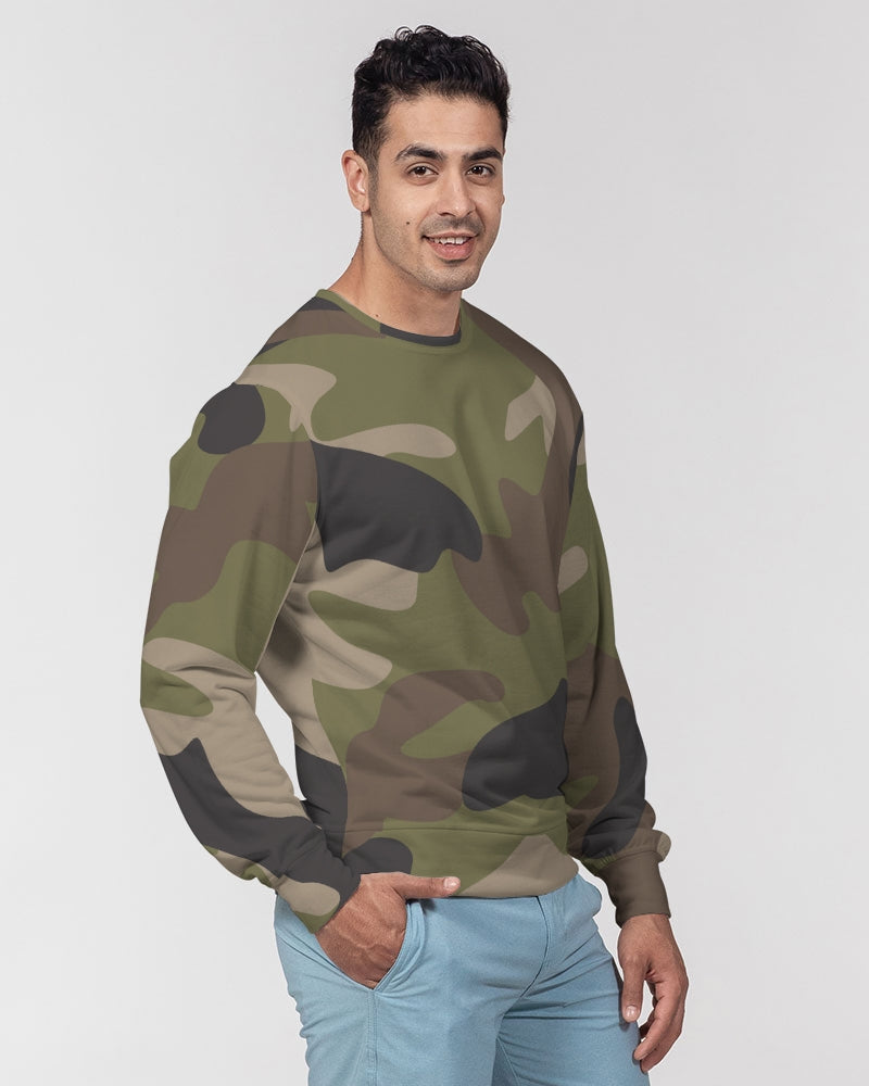 Woodland Camo Men's French Terry Pullover Sweatshirt