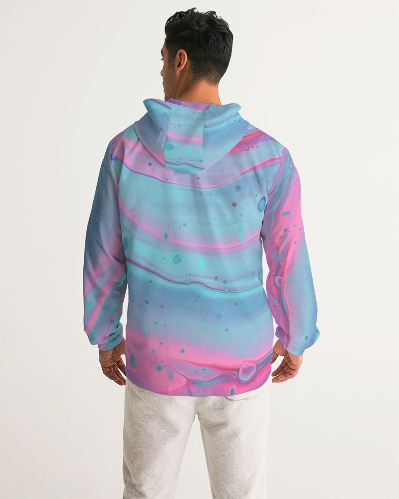 Marshmallow Marbled Men's Hooded Windbreaker