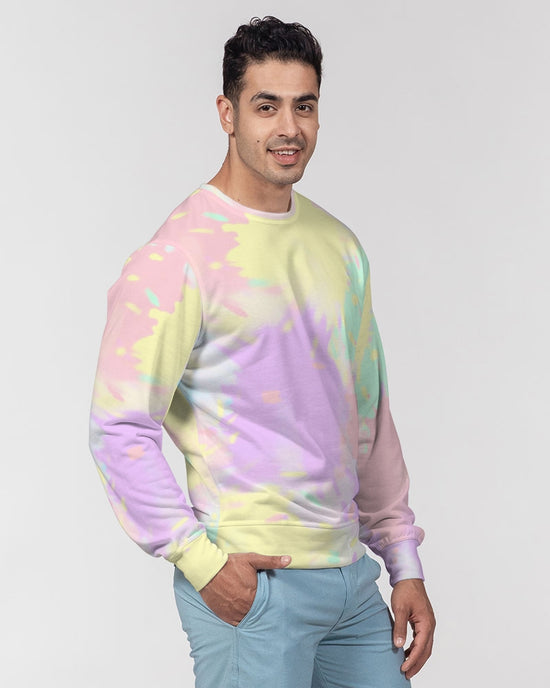 Banana Mint Candy Explosion Tie Dye French Terry Pullover Sweatshirt