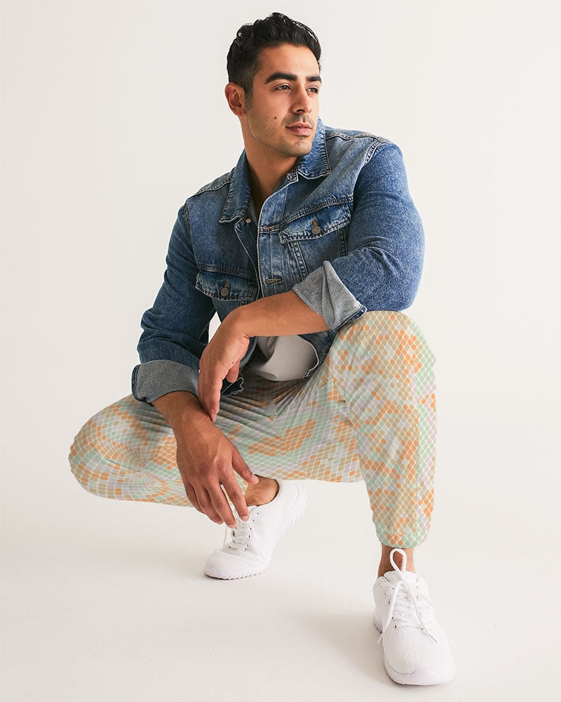 Green & Orange Snake Print Men's Lightweight Track Pants