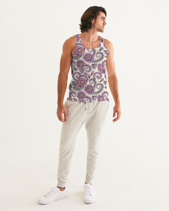 Purple Cream Paisley Men's Tank