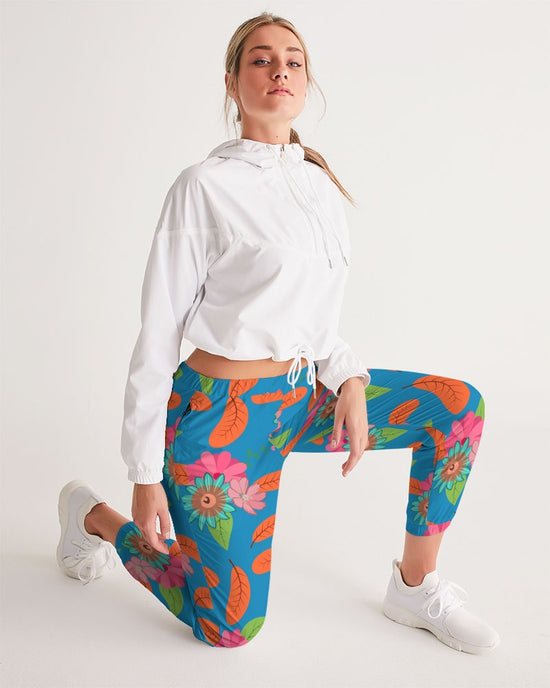 Tropical Flower Power Blue Lightweight Women's Track Pants
