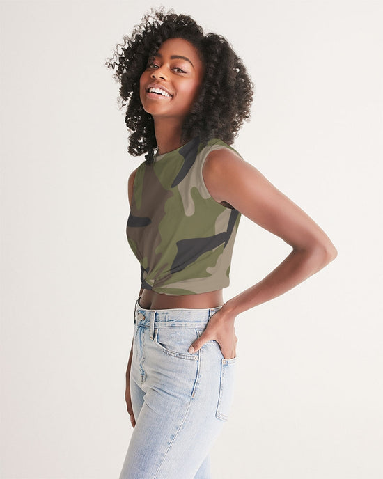 Woodland Camo Women's Twist-Front Tank