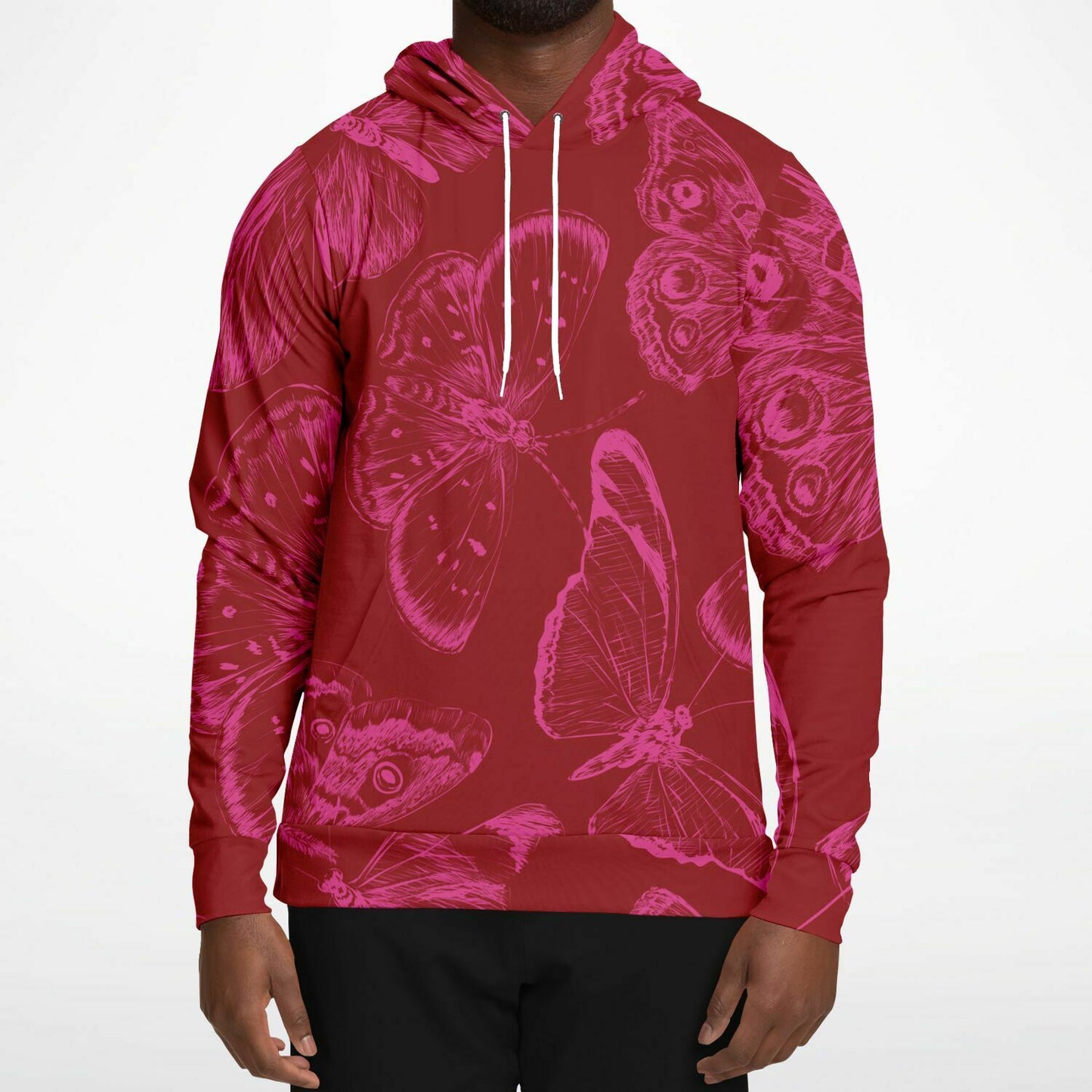 Red Fuchsia Butterflies Unisex Hoodie