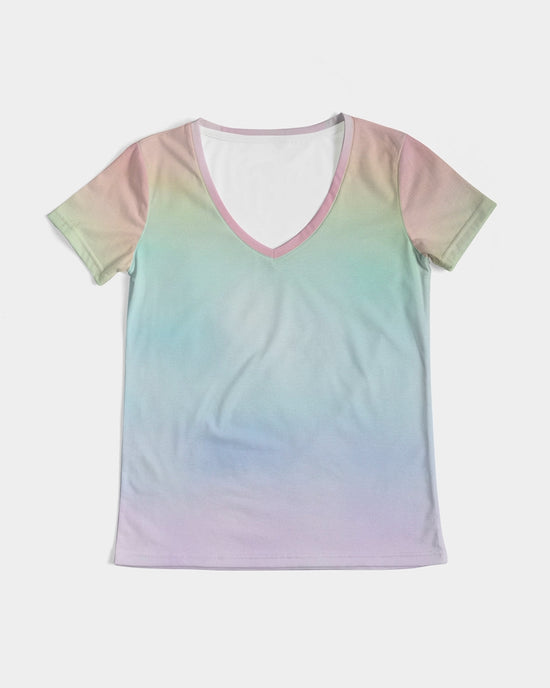 Soft Rainbow V-Neck T Shirt