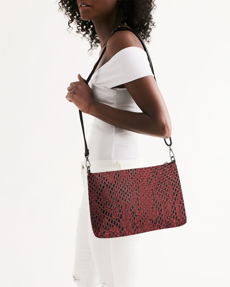 Red Snake Skin Daily Zip Pouch