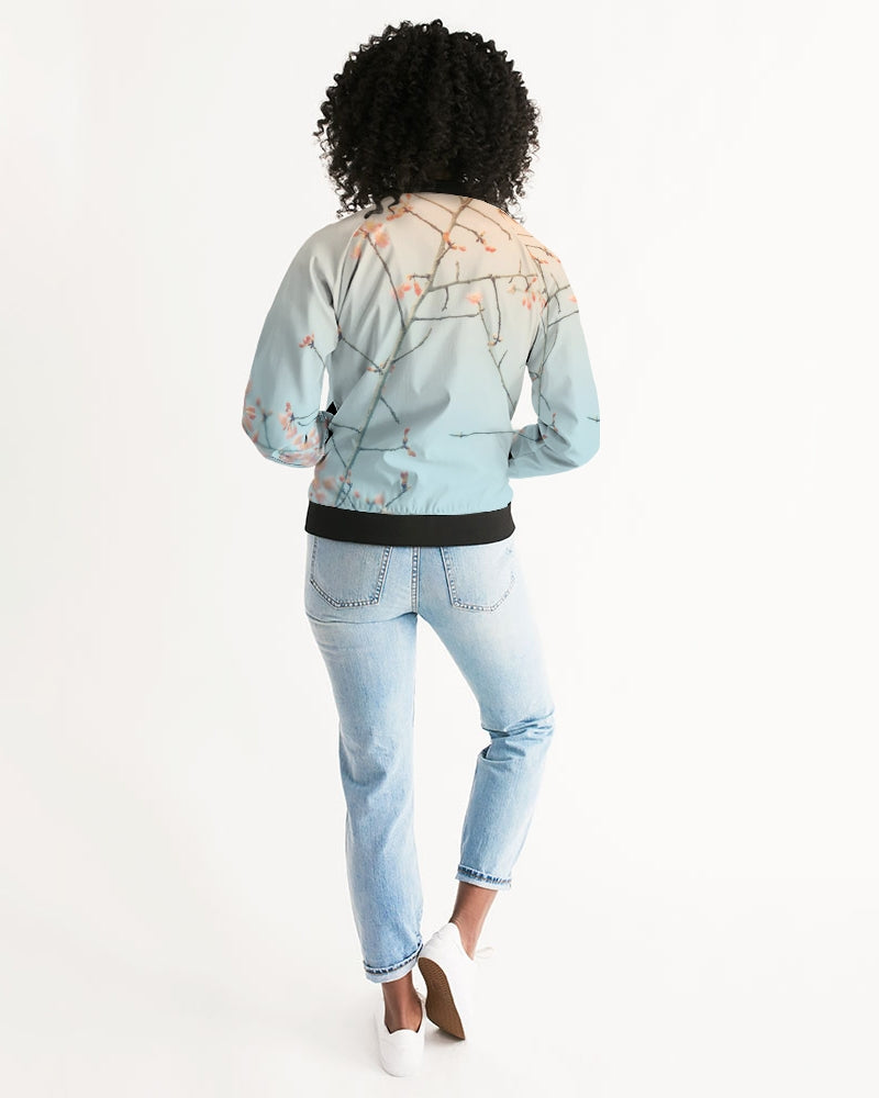 Cherry Blossoms with Bird Women's Bomber Jacket